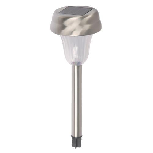 LAMP. LED EXT. PISO SOLAR NÍQUEL SATINADO 1L 0.06W 1.2V 6000K CON FOTOCELDA