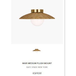 LAMP. COLGANTE MARI MEDIUM FLUSH MOUNT BRONCE PULIDO 1L E12 3.5W