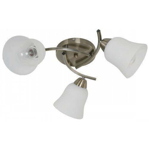 LAMP. TECHO BRONCE ANTIGUO 3L E27 40W