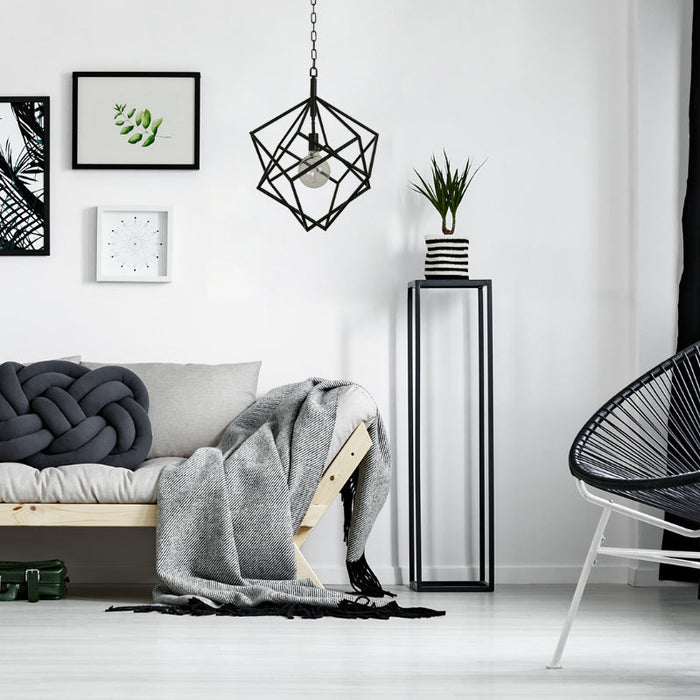 LAMP. COLGANTE NEGRO 1L E26 60W