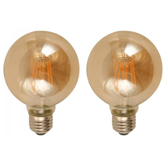 BOMBILLO LED FILAMENTO G80 E27 6W 100-240V 2400K 2 PIEZAS
