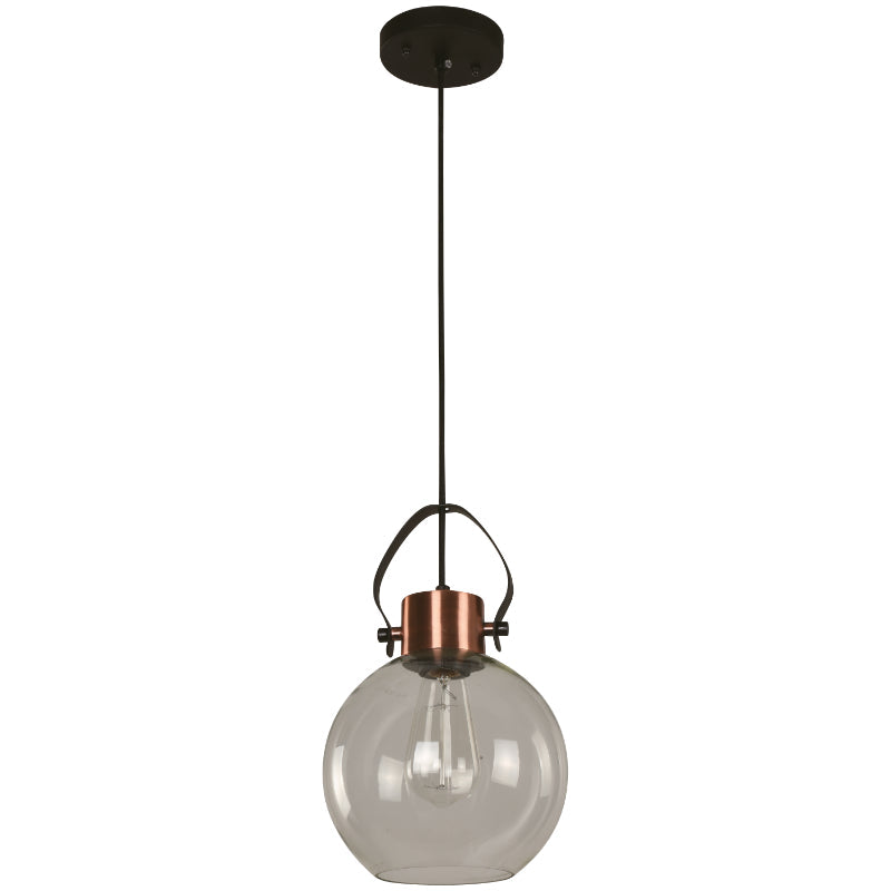 Lámpara Colgante Negro Y Cobre 1L E27 40W