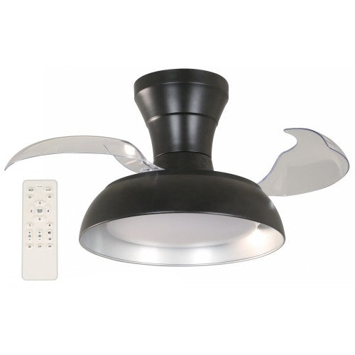 VENTILADOR LED TECHO NEGROO 22" DC 24W 3000/4000/6000K RETRACTIL C/R