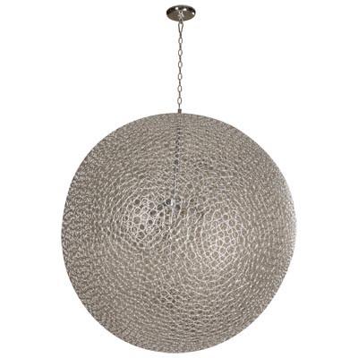 LAMP. COLGANTE ALUMINIO Y CROMO 9L E27 60W