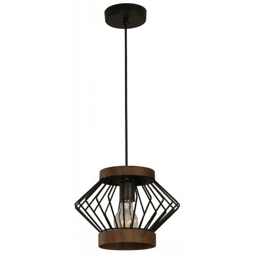 LAMP. COLGANTE NEGRO 1L E27 60W