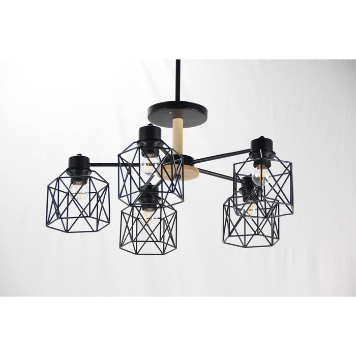 Lámpara Techo Negro 5L E27 40W
