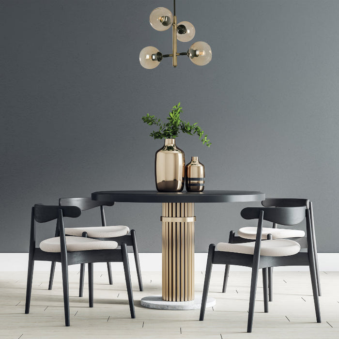 LAMP. TECHO BRONCE ANTIGUO+NEGRO 4L E27 40W