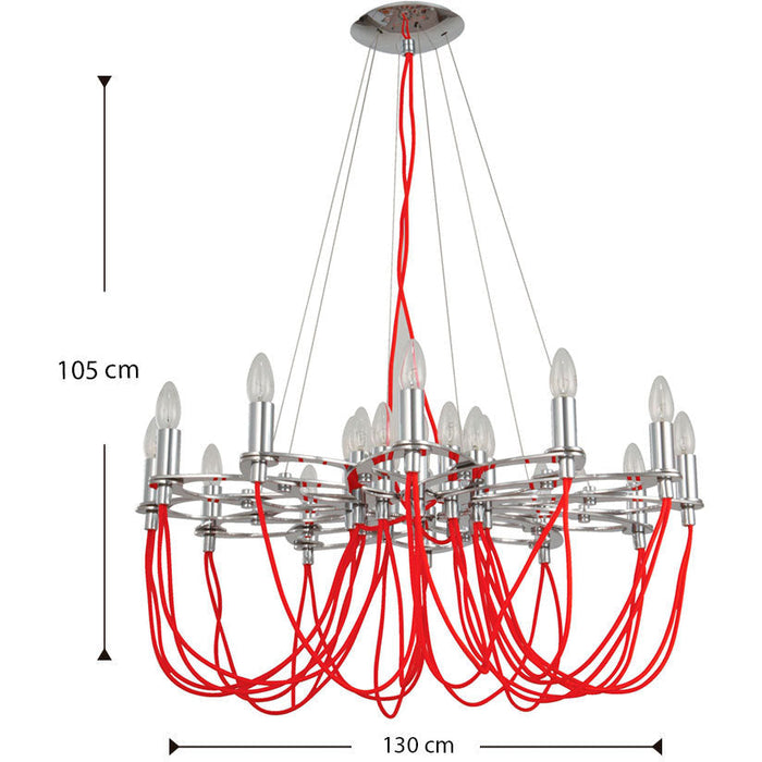 LAMP. COLGANTE CROMO 24L E14 40W