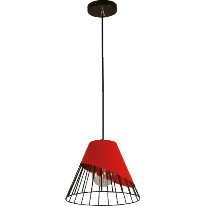 LAMP. COLGANTE ROJO 1L E27 60W