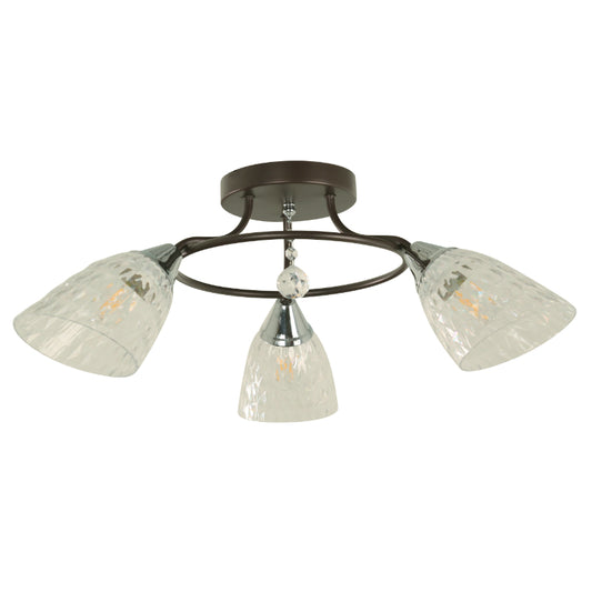 LAMP. TECHO BRONCE CROMADO 3L E27 10W