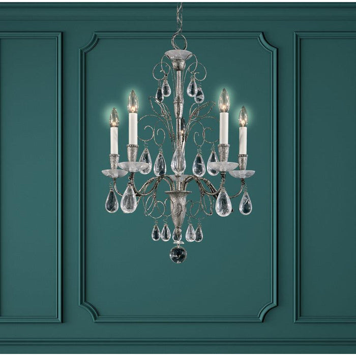 LAMP. COLGANTE TESORO PLATEADO ANTIGUO 5L E12 60W