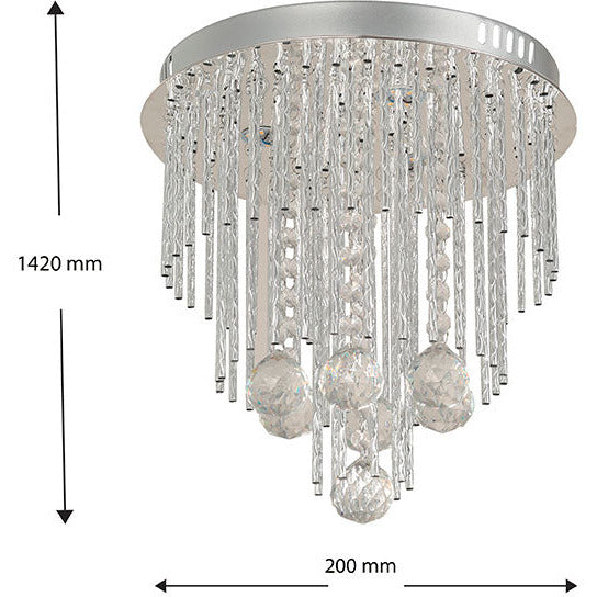 Lámpara Led Techo Cromo 6W 3000K Con Control Remoto