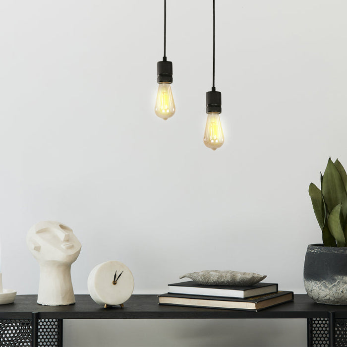 LAMP. COLGANTE NEGRO 1L E27 60W
