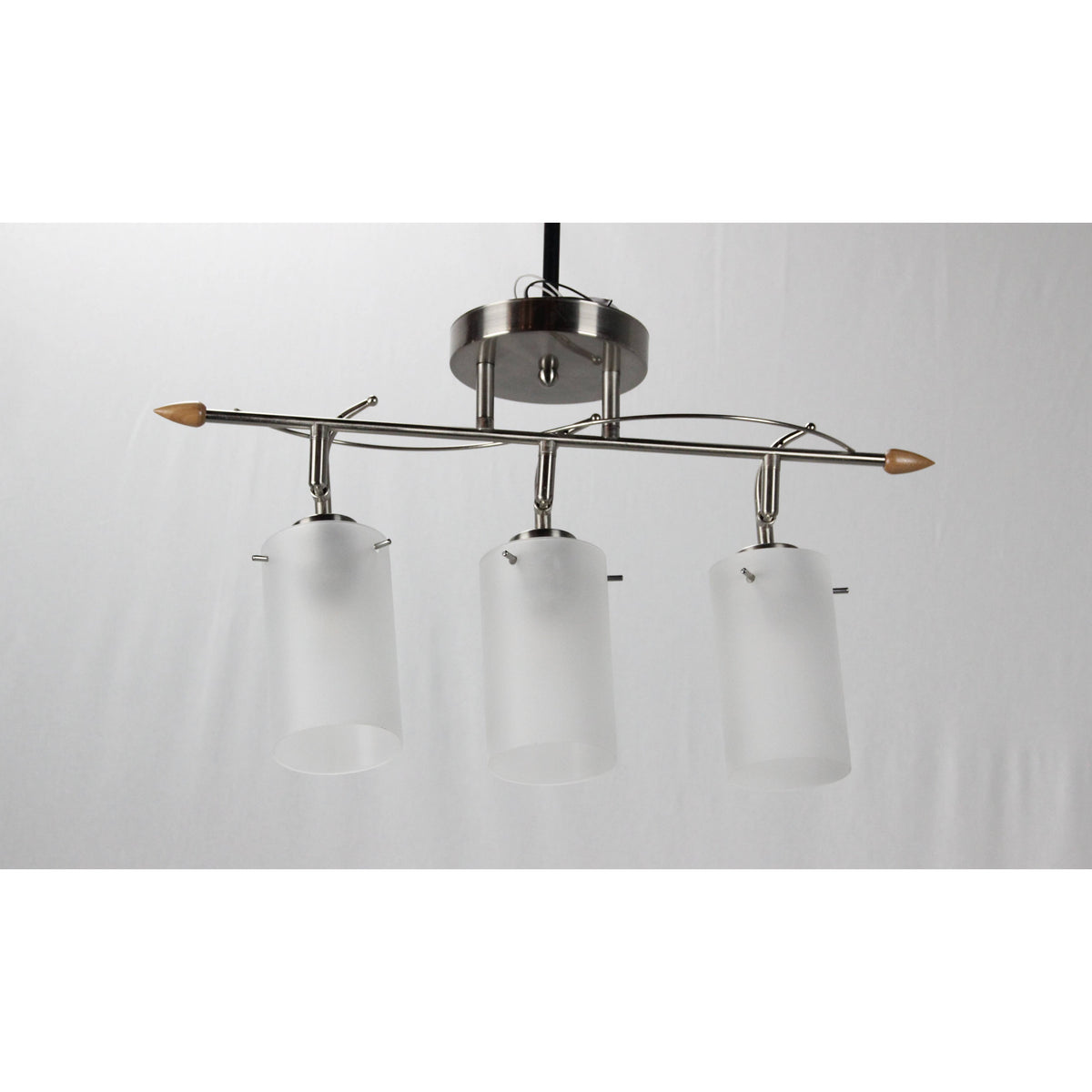 LAMP. SEMI COLGANTE NÍQUEL SATINADO 3L E27 60W
