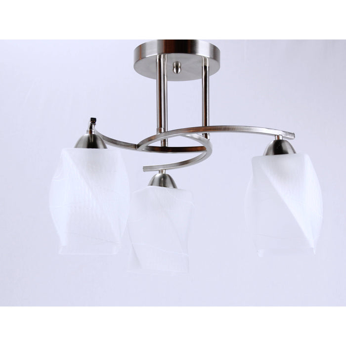 Lámpara Techo Níquel Satinado 3L E27 40W