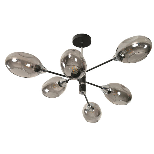 Lámpara Colgante Negro 6L E27 60W