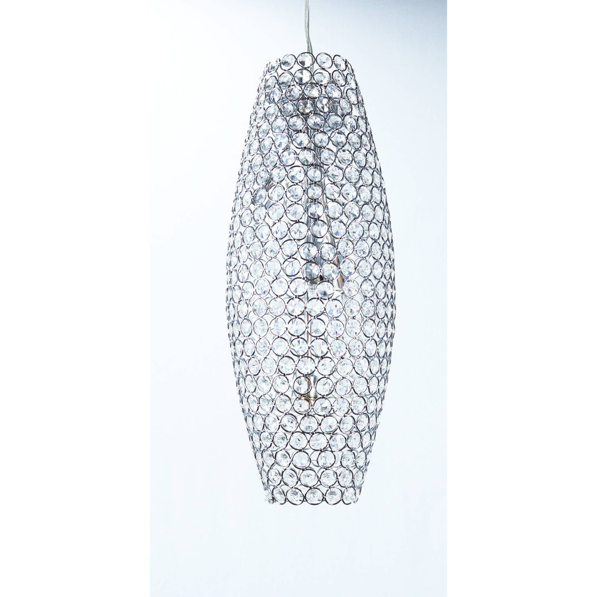 LAMP. COLGANTE CRISTAL CROMO 4L G9 40W
