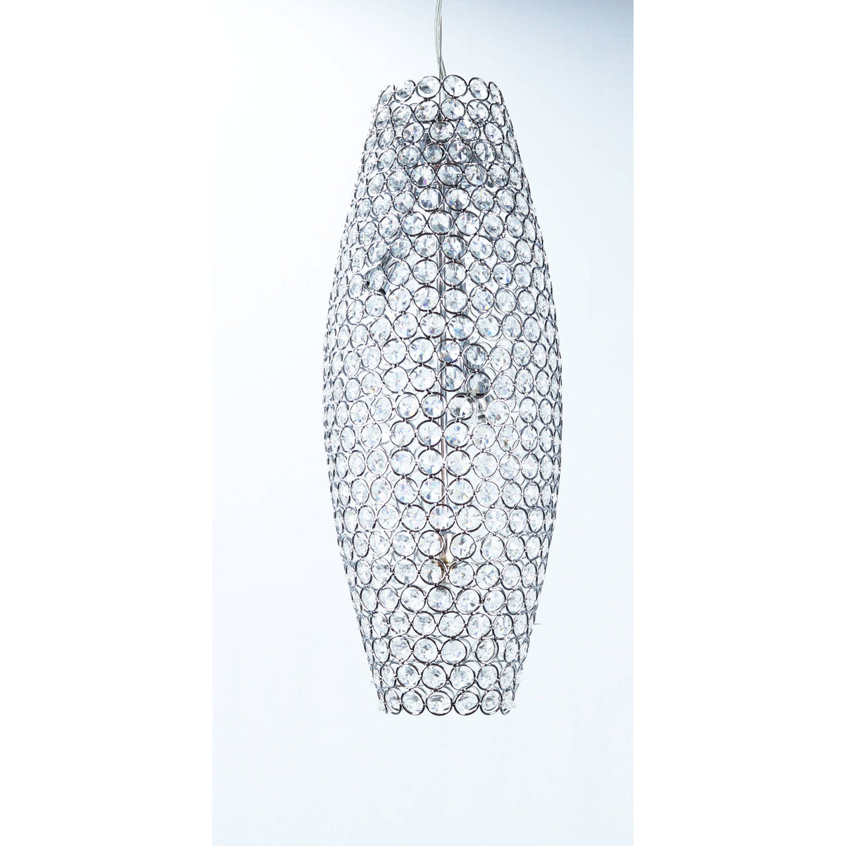 LAMP. COLGANTE CRISTAL CROMO 4L G9 40W