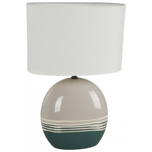 LAMP. MESA CREMA Y VERDE 1L E27 60W