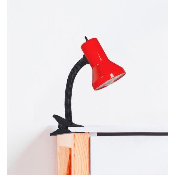 LAMP. ESCRITORIO DE HORQUILLA ROJO Y NEGRO 1L E27 40W