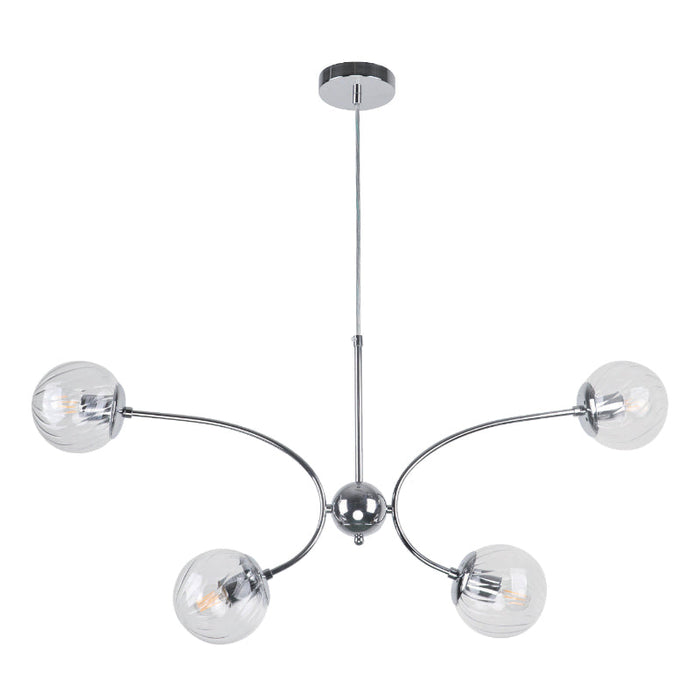 LAMP. COLGANTE CROMO 4L E27 60W