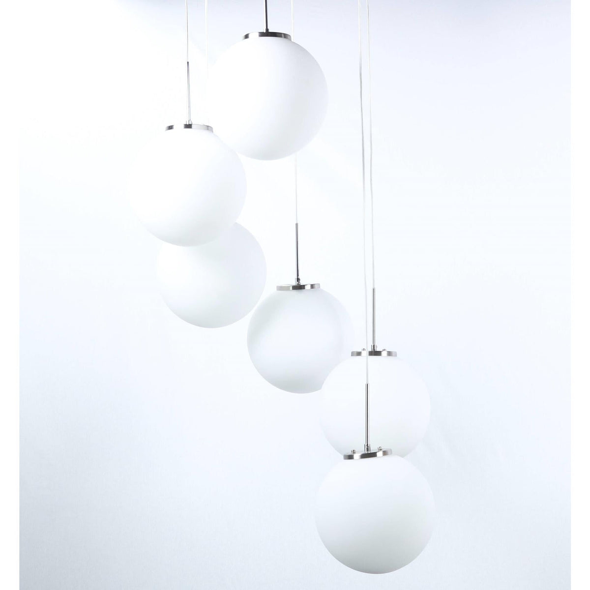 LAMP. COLGANTE NÍQUEL SATINADO 6L E27 60W