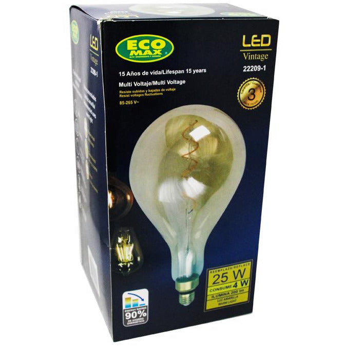 BOMBILLO LED FILAMENTO PS52 E27 4W 85-265V 2200K