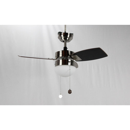 VENTILADOR DE TECHO 30" NÍQUEL SATINADO 1L E27 60W