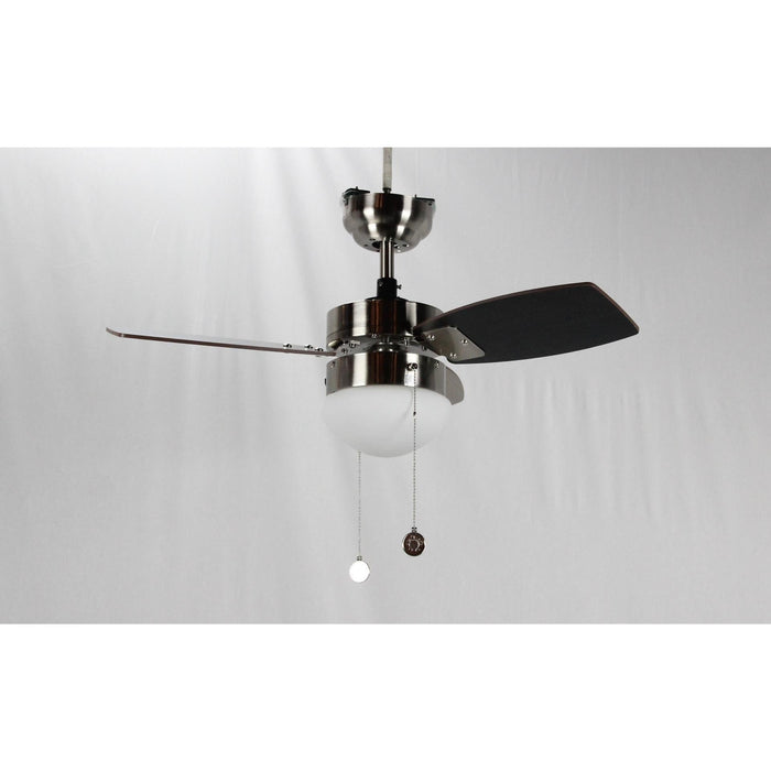 VENTILADOR DE TECHO 30" NÍQUEL SATINADO 1L E27 60W