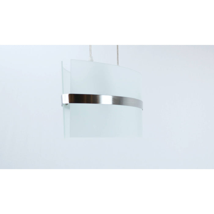 LAMP. COLGANTE NÍQUEL SATINADO 2L E27 60W