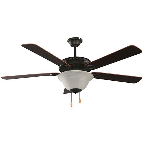 VENTILADOR DE TECHO 52" NEGRO 2L E27 60W