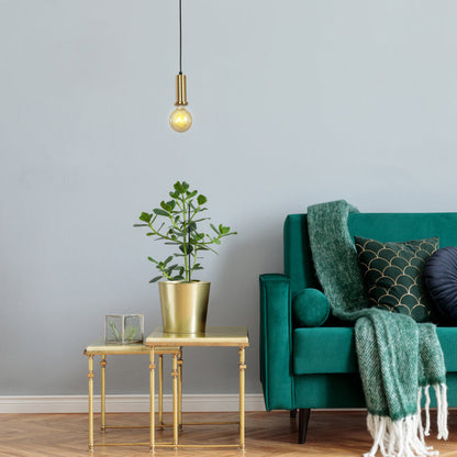 LAMP. COLGANTE DORADO 1L E27 40W