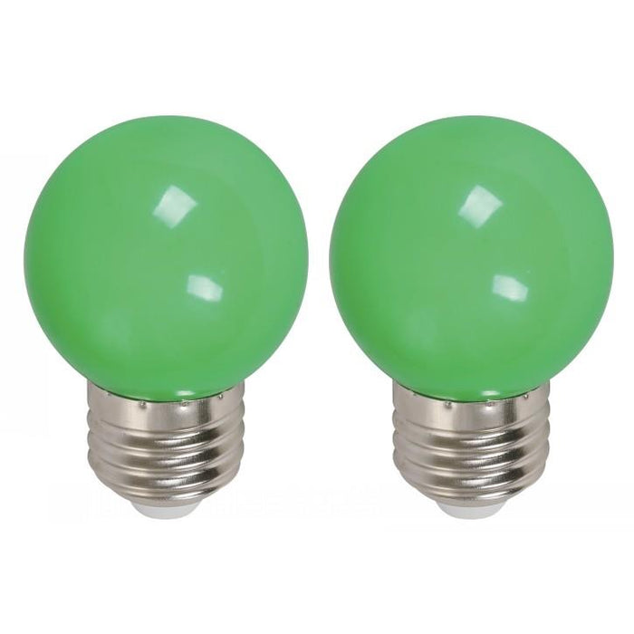 BOMBILLO LED G45 E27 1W 120V VERDE 2 PIEZAS