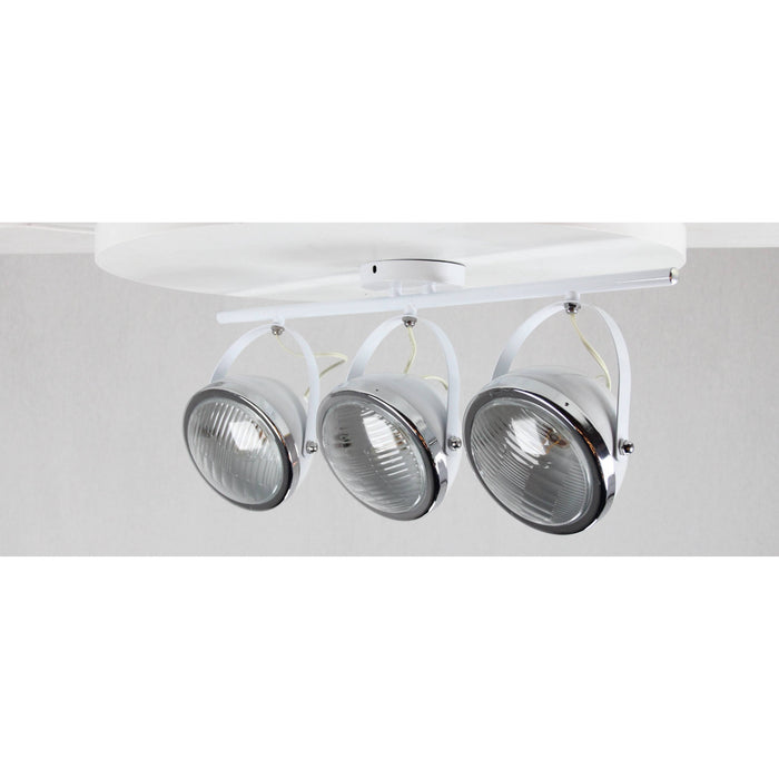 LAMP. TECHO REFLECTORA BLANCO+CROMO 3L E27 40W
