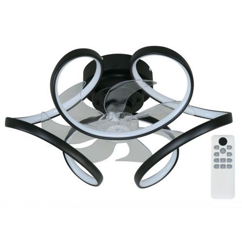 VENTILADOR LED DE TECHO DC NEGRO 35W 3000/4000/60000 C/R CCT