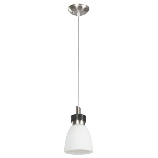 LAMP. COLGANTE NÍQUEL SATINADO 1L E27 60W