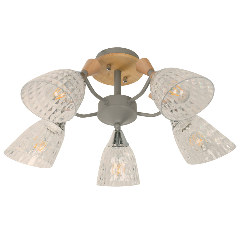 LAMP. TECHO GRIS CROMADO 5L E27 10W