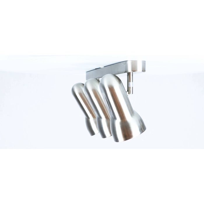 LAMP. TECHO REFLECTORA NIQUEL SATINADO 3L E27 60W