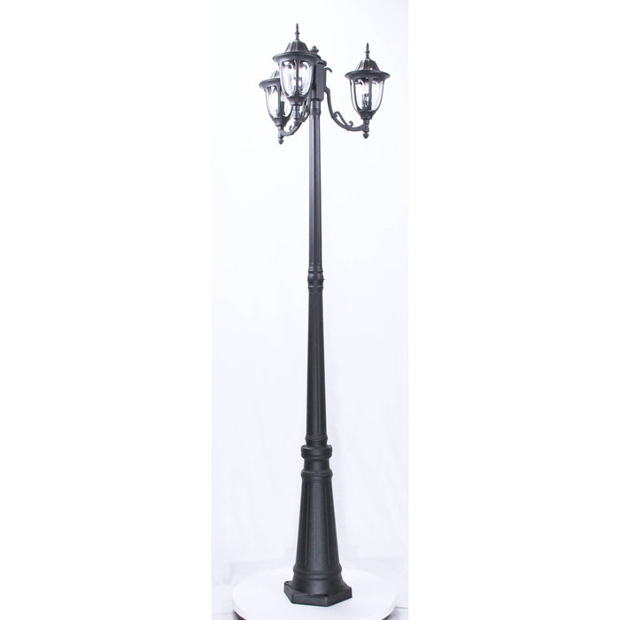 Lámpara Exterior  Poste Negro 3L E27 100W