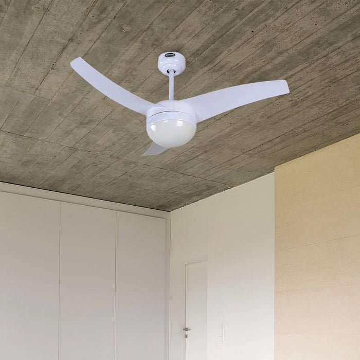 VENTILADOR DE TECHO 42" BLANCO 2L E27 40W CON CONTROL DE PARED