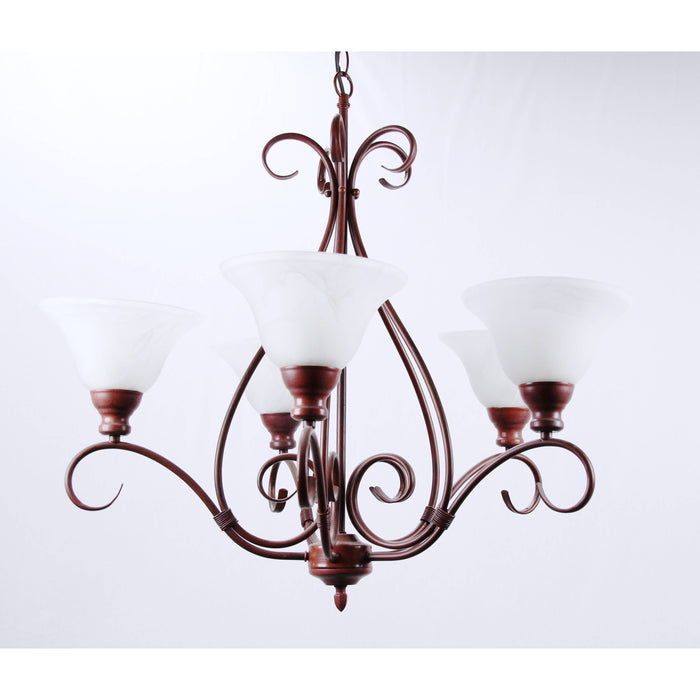 LAMP. COLGANTE COBRIZO 5L E27 60W