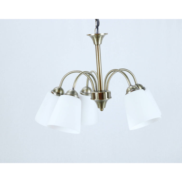 LAMP. COLGANTE BRONCE ANTIGUO 5L E27 60W