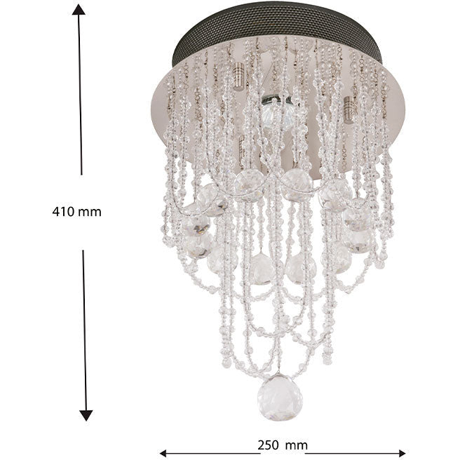 LAMP. COLGANTE CRISTAL CROMO 1L GU10 50W