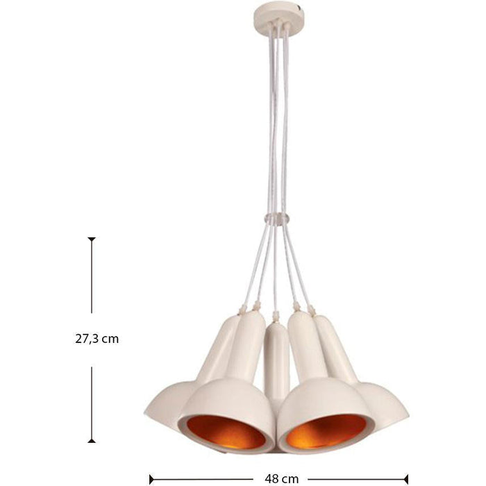 Lámpara Colgante Blanco 5L E27 60W