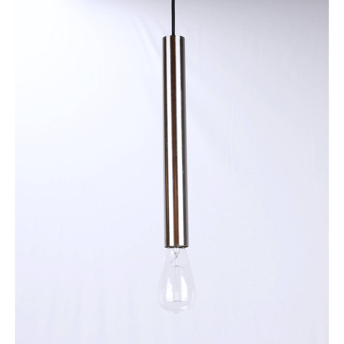 LAMP. COLGANTE NIQUEL SATINADO 1L E27 60W