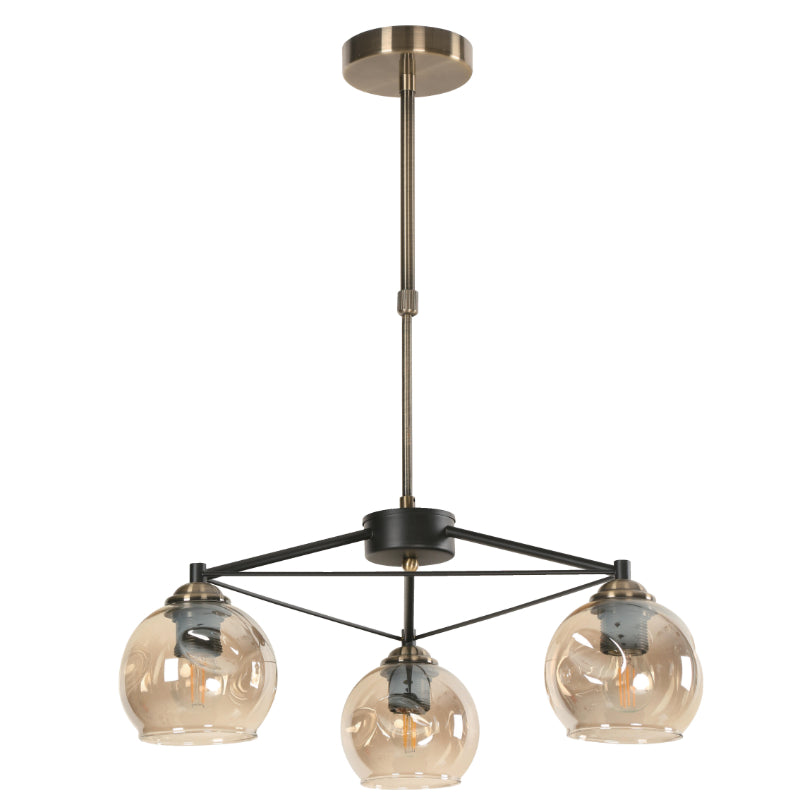 LAMP. TECHO BRONCE ANTIGUO 3L E27 40W