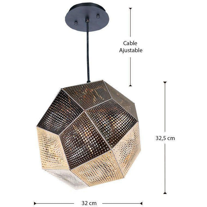 LAMP. TECHO DORADO Y NEGRO 1L E27 60W