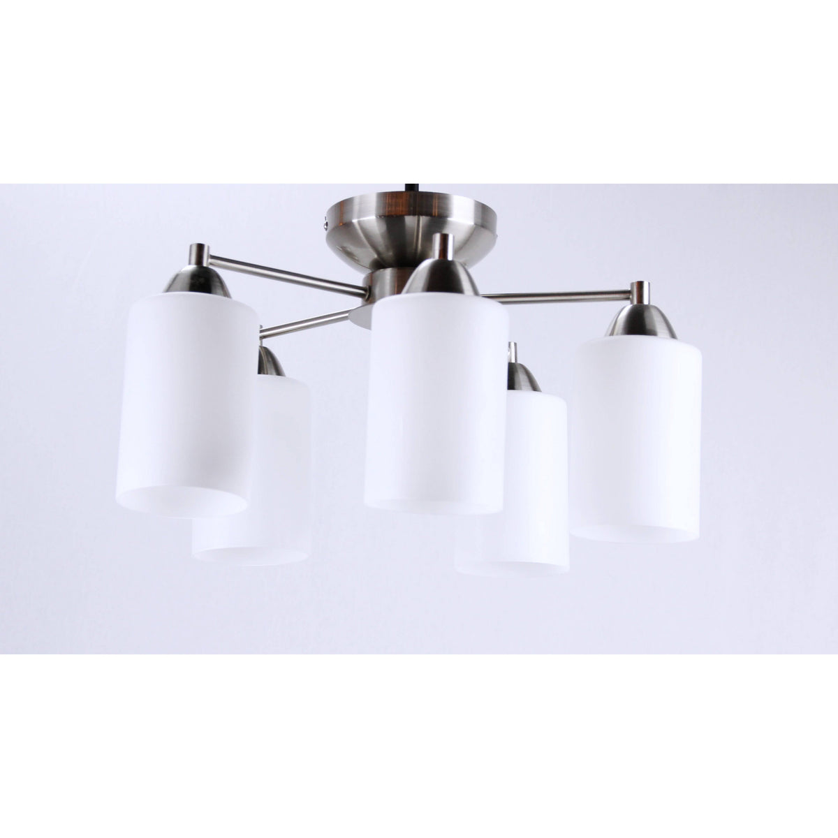 LAMP. TECHO NÍQUEL SATINADO 5L E27 40W