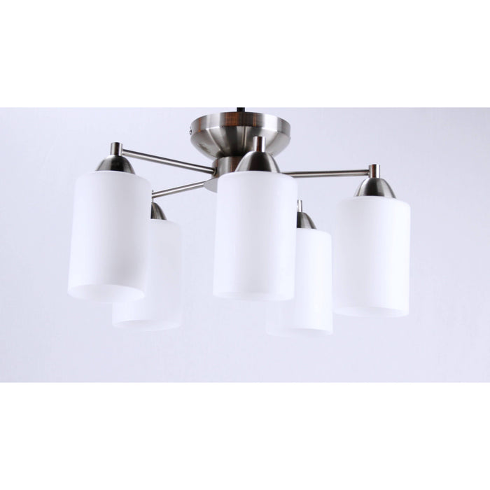 LAMP. TECHO NÍQUEL SATINADO 5L E27 40W