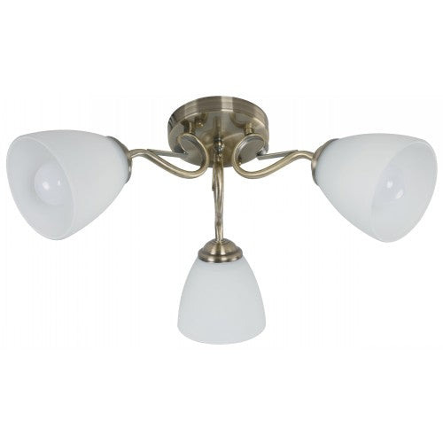 LAMP. TECHO BRONCE ANTIGUO 3L E27 40W I/B LED